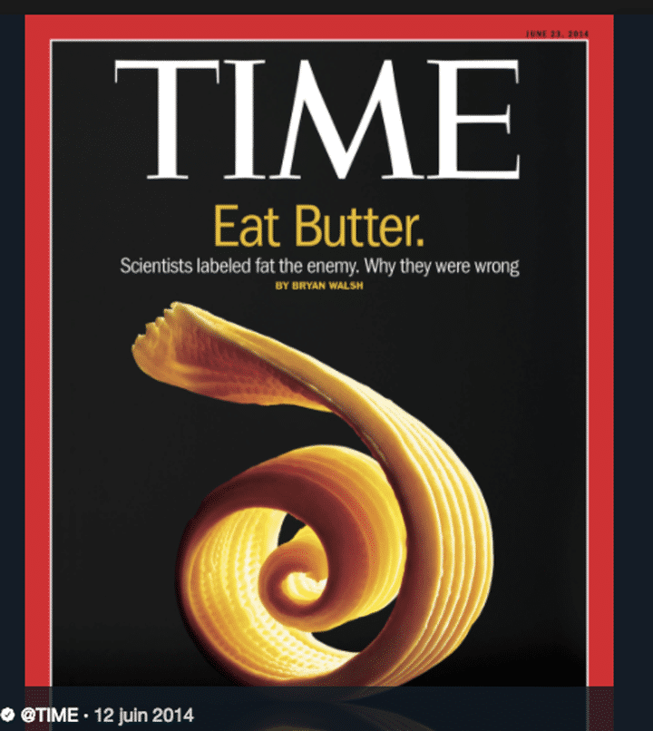 "Mangez du beurre", intime le magazine Time dans son édition du 12 juin 2014. (TIME MAGAZINE)