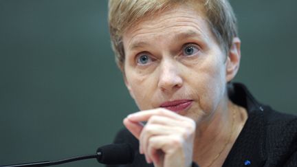 Laurence Parisot, l'ancienne pr&eacute;sidente du Medef, &agrave; Strasbourg (Bas-Rhin), le 7 mars 2013. (FREDERICK FLORIN / AFP)