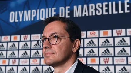 Le président de l'Olympique de Marseille, Jacques-Henri Eyraud. (BORIS HORVAT / AFP)