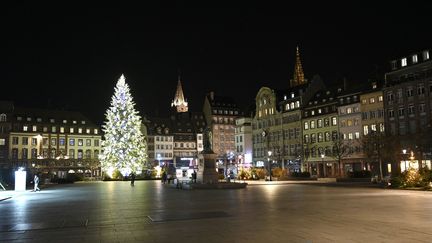 La place Kléber de Strasbourg, le 10 janvier 2021.&nbsp; (FREDERICK FLORIN / AFP)