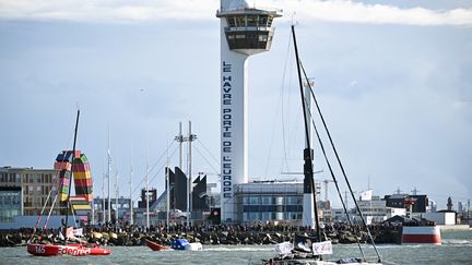 Le départ de la Transat Jacques Vabre devait être donné le dimanche 29 octobre depuis le port du Havre. (LOIC VENANCE / AFP)