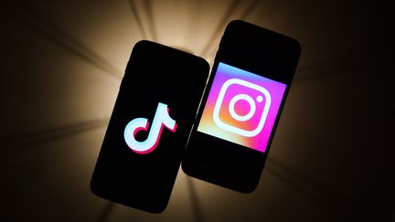 Les logos de TikTok et Instragram. (photo d'illustration) (JAKUB PORZYCKI / NURPHOTO)