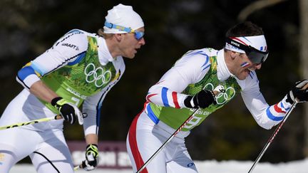 Le Français Maurice Manificat (à droite) et le Suédois Richardsson (à gauche) (ODD ANDERSEN / AFP)