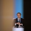 Le président de la République, Emmanuel Macron, lors d'une vidéo conférence sur le climat, à l'Elysée, le 12 décembre 2020.&nbsp; (YOAN VALAT / AFP)