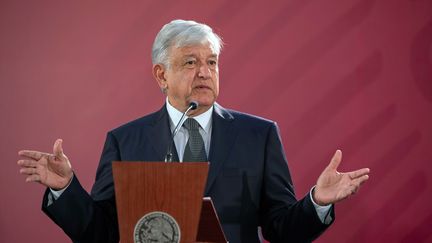 Le président mexcicain&nbsp;Andres Manuel Lopez Obrador le 3 décembre 2018. (ALFREDO ESTRELLA / AFP)