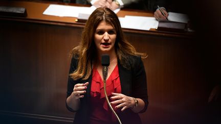 La secrétaire d'Etat à l'Egalité entre les femmes et les hommes, Marlène Schiappa, à l'Assemblée nationale, le 6 novembre 2018. (LIONEL BONAVENTURE / AFP)