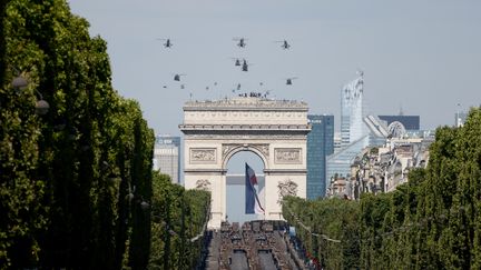 Le défilé annuel du 14-juillet se déroulera pour la deuxième fois de son histoire l'avenue Foch, à Paris. (LUDOVIC MARIN / AFP)