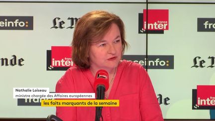 Nathalie Loiseau, ministre chargée des Affaires européennes était l'invitée de France Inter, du Monde et franceinfo le dimanche 24 juin 2018. (FRANCEINFO)