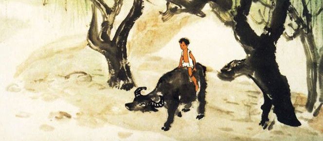 "La Flûte du bouvier" de Tei Wei et Quian Jiajun (1963), lavis animé d'après les peintures de Li Keran


 (DR)