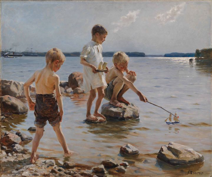 Albert Edelfelt, "Jeunes garçons jouant sur la plage", 1884, Finnish National Gallery / Ateneum Art Museum.&nbsp; (Photo Finnish National Gallery / Hannu Aaltonen.)