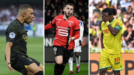 Kylian Mbappé (PSG), Amine Gouiri (Rennes) et Samuel Moutoussamy (Nantes) vont disputer des matches décisifs, le samedi 27 mai. (AFP/MAXPPP)