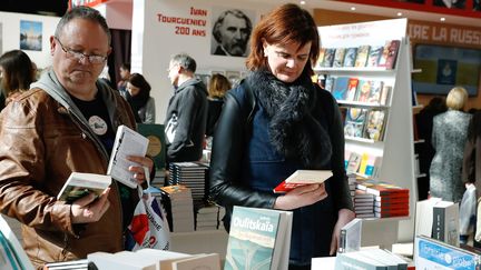 Salon Livres Paris 2018, sur le stand russe
 (PATRICK KOVARIK / AFP)