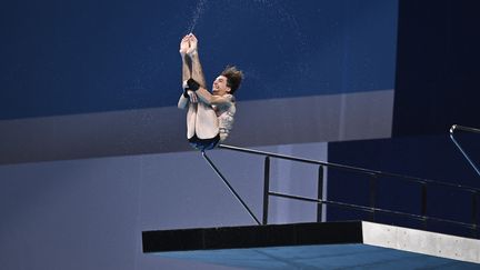 Le Français Matthieu Rosset, au plongeon des Jeux olympiques de Tokyo.&nbsp; (KEMPINAIRE STEPHANE / KMSP via AFP)