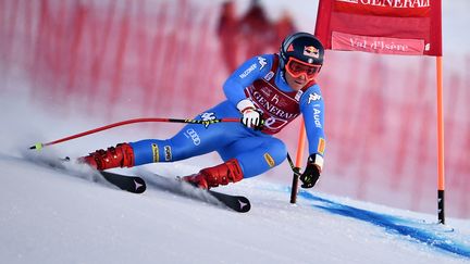 L'Italienne Sofia Goggia a dominé le super-G de Val d'Isère, le 19 décembre 2021. (JEFF PACHOUD / AFP)