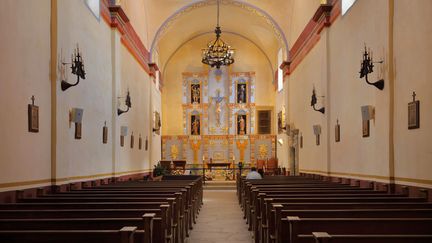 L'église de la mission San José,&nbsp;à&nbsp;San Antonio (Texas). (MANUEL COHEN / AFP)