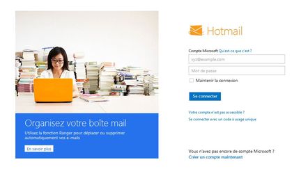 Le service de messagerie Hotmail va faire peau neuve et se transformer en Outlook, a annonc&eacute; Microsoft le 31 juillet 2012.&nbsp; (HOTMAIL.COM / FTVI )