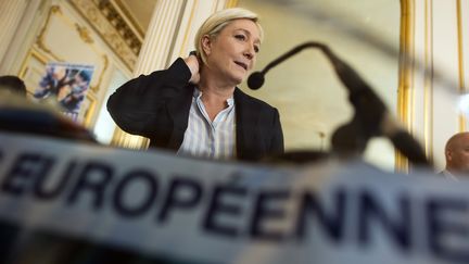 La pr&eacute;sidente du FN, Marine Le Pen, le 22 avril 2014 &agrave; Paris. (LIONEL BONAVENTURE / AFP)