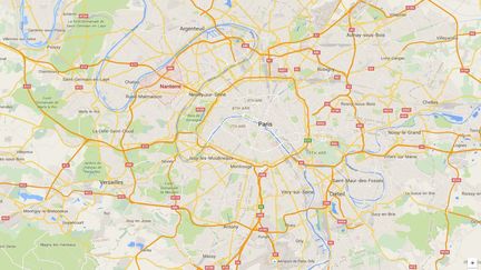 Capture d'écran de Googlemaps pointant Nanterre (Hauts-de-Seine) où des postiers ont utilisé leur droit de retrait, le 22 décembre 2015, jugeant que le hangar dans lequel il travaille est "infesté" de rats. (GOOGLEMAPS)