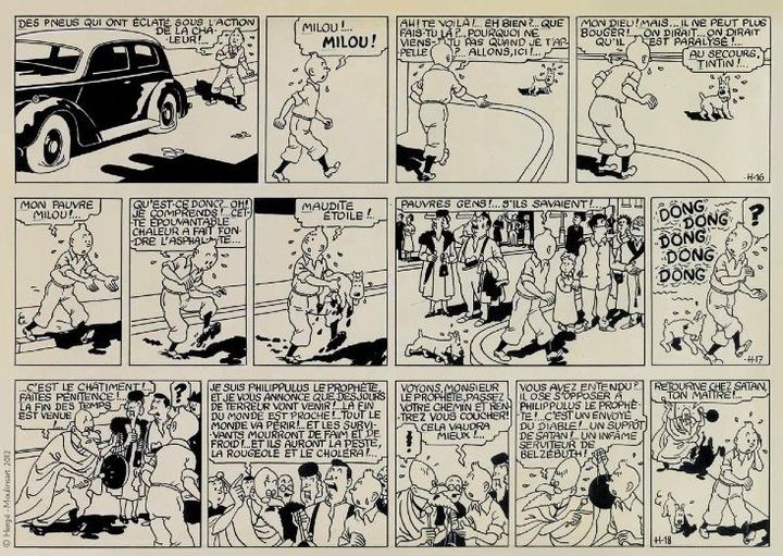 Planche originale de l&#039;Etoile Mystérieuse par Hergé (1941-1942)
 (Hergé-Moulinsart)