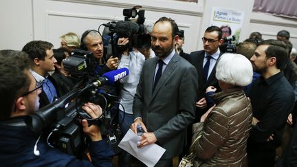 Édouard Philippe le 11 mai 2017 au Havre.&nbsp; (CHARLY TRIBALLEAU / AFP)