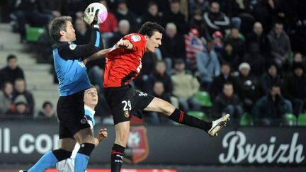 Rennes et Lille ont fait match nul (1-1) lors de la 25e journ&eacute;e de Ligue 1, le 26 f&eacute;vrier 2012. (DAMIEN MEYER / AFP)