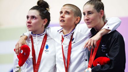 Dans un duel franco-français, Marie Patouillet a pris le dessus en poursuite individuelle (cyclisme sur piste) sur Heïdi Gaugain pour se parer d'or face à sa jeune camarade qui prend l'argent, à tout juste 19 ans. (ED SYKES / SIPA)