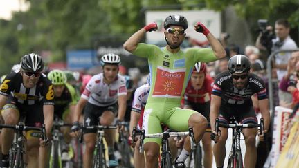 Nacer Bouhanni, costaud lors de cette arrivée à Sisteron (ERIC FEFERBERG / AFP)