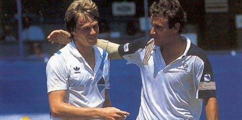 Stefan Edberg et Mats Wilander lors de l'Open d'Australie