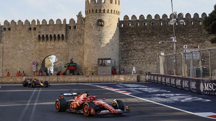 Charles Leclerc lors des essais libres du Grand Prix d'Azerbaïdjan le 13 septembre 2024 à Bakou. (MAXPPP)