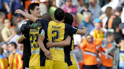 Les joueurs de l'Atletico Madrid filent ver le titre (JOSE JORDAN / AFP)