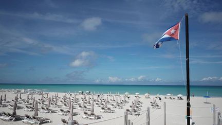 La plage de Varadero à Cuba, le 23 octobre 2020. (ALEXANDRE MENEGHINI / REUTERS)