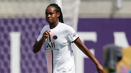 Marie-Antoinette Katoto, l'attaquante du PSG, le 21 août 2021 à Louisville. (TIM NWACHUKWU / GETTY IMAGES NORTH AMERICA)