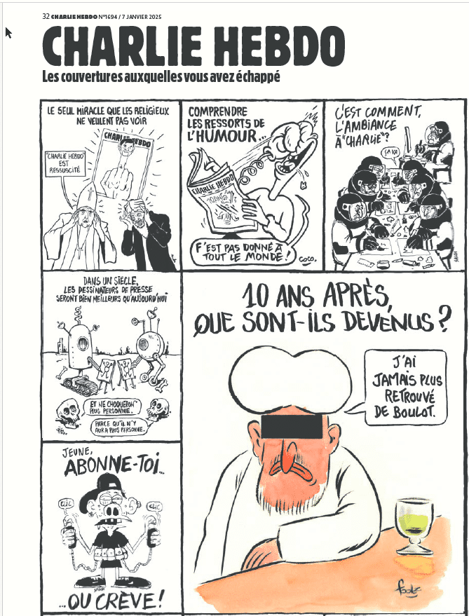 Extrait du numéro spécial de l'hebdomadaire satirique. (CHARLIE HEBDO)