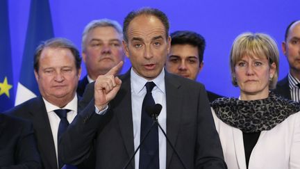 Jean-Fran&ccedil;ois Cop&eacute;, le pr&eacute;sident de l'UMP, le 30 mars 2014 &agrave; Paris. (PATRICK KOVARIK / AFP)