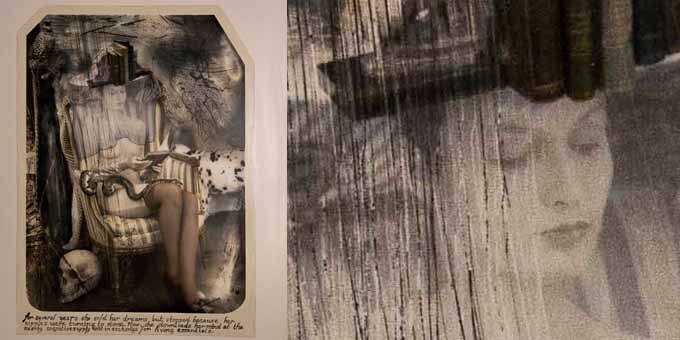 Joel-Peter Witkin, Trilogie parisienne : la lectrice, 2011 et extrait.
 (Joel-Peter Witkin / Courtesy baudoin lebon Cliché Malala Andrialavidrazana)