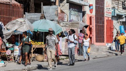 Une rue de Port-au-Prince, à Haïti, le 12 avril 2021. (VALERIE BAERISWYL / AFP)