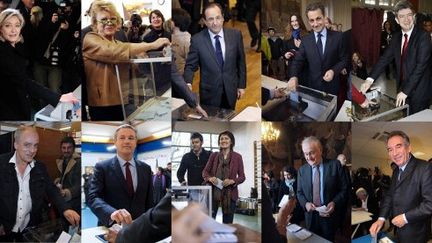 Les candidats dans leurs bureaux de vote (DESK / AFP)