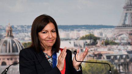 La maire socialiste de Paris, Anne Hidalgo, le 3 juillet 2020 à la mairie de Paris.&nbsp; (BERTRAND GUAY / AFP)