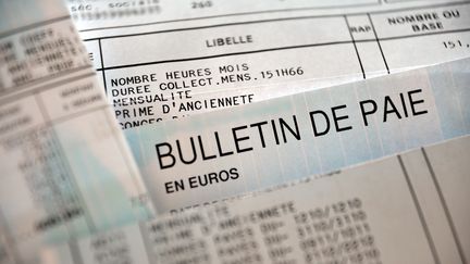 Fiche de paie d'un salarié français.&nbsp; (PHILIPPE HUGUEN / AFP)