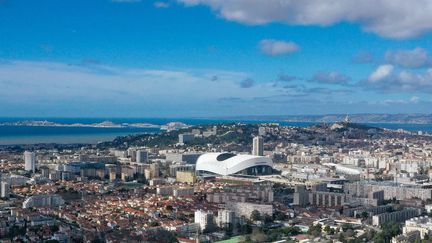 Une vue aérienne de Marseille, le 4 janvier 2024. (GILLES BADER / MAXPPP)