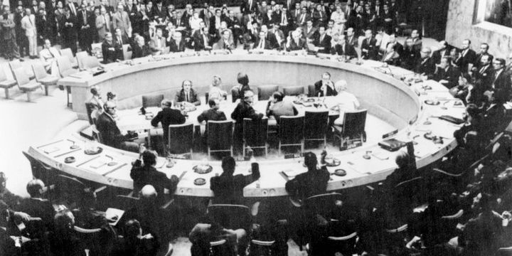 réunion du Conseil de sécurité de l'Onu pendant la guerre de 1967 (AFP)