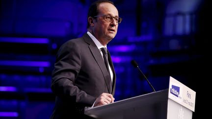 Fran&ccedil;ois Hollande donne un discours au mus&eacute;e du Quai Branly (Paris), le 21 mai 2015. (DENIS ALLARD / SIPA)