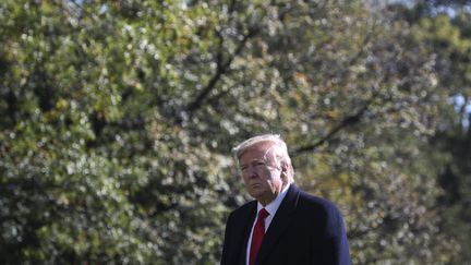 Donald Trump, dans les jardins de la Maison blanche, à Washington D.C. (Etats-Unis), le 3 novembre 2019. (OLIVER CONTRERAS / AFP)