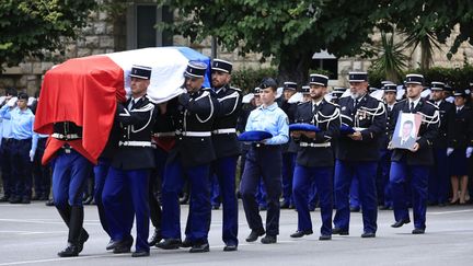 A tribute ceremony for gendarme Eric Comyn in Nice (Alpes-Maritimes), September 2, 2024. (VALERY HACHE / AFP)