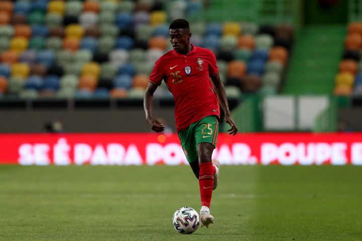 Nuno Mendes avec le Portugal, le 9 juin 2021. (PEDRO FIUZA / AFP)