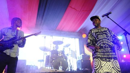 L'artiste congolais de rumba, Papa Wemba mort en 2016 au Koroga musical festival de  Nairobi (24 Août 2014). (TONY KARUMBA / AFP)