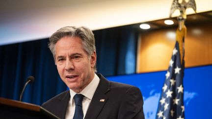 Le secrétaire d'Etat américain Antony Blinken, à Washington DC, le 20 décembre 2023. (ROBERTO SCHMIDT / AFP)