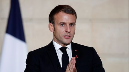 Emmanuel Macron, le 1er décembre 2020. (BENOIT TESSIER / POOL)