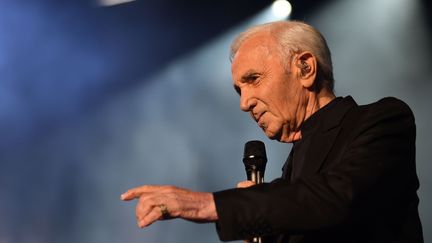 Charles Aznavour sur scène à l'AccorHotel Arena de Paris le 13 décembre 2017.
 (Eric Feferberg / AFP)