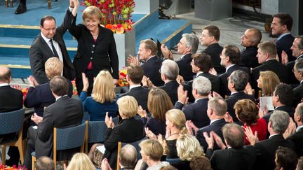 Prix Nobel de la paix remis &agrave; l'Union europ&eacute;enne, le 10 d&eacute;cembre 2012. (GUIDO BERGMANN / BUNDESREGIERUNG / AFP)